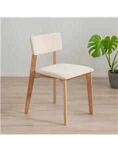 Καρέκλα τραπεζαρίας Nextdeco Natural λευκή Y77x44x52εκ.