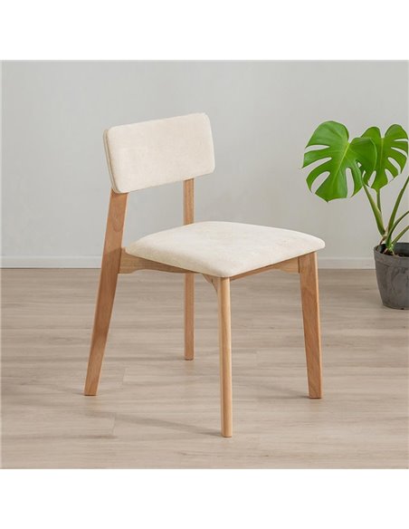 Καρέκλα τραπεζαρίας Nextdeco Natural λευκή Y77x44x52εκ.