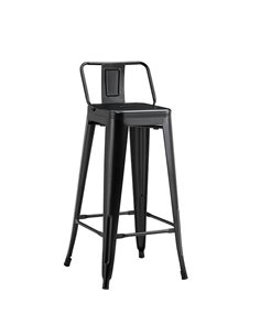 Σκαμπό μεταλλικό Nextdeco Loft μαύρο ματ Υ95εx43x44εκ