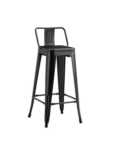 Σκαμπό μεταλλικό Nextdeco Loft μαύρο ματ Υ95εx43x44εκ