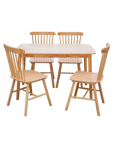 Σετ τραπεζαρίας Nextdeco Setra oak χρώμα φυσικό 5 τμχ