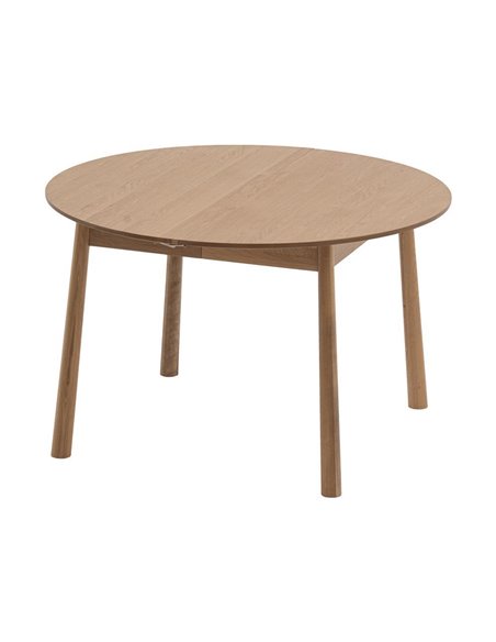 Τραπέζι επεκτεινόμενο Nextdeco μασίφ ξύλο δρυός Υ75x120-210x120εκ.