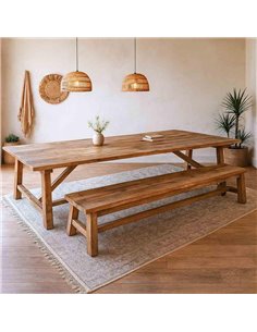 Τραπέζι Nextdeco Tribeca ανακυκλωμένο ξύλο teak - mahoni Υ73x90x180εκ.