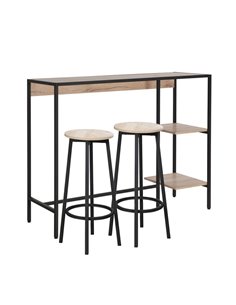 Σετ μπαρ κουζίνας μεταλλικό Nextdeco Υ100x44x124εκ.