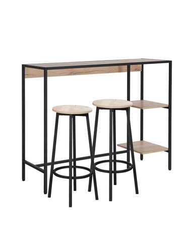 Σετ μπαρ κουζίνας μεταλλικό Nextdeco Υ100x44x124εκ.