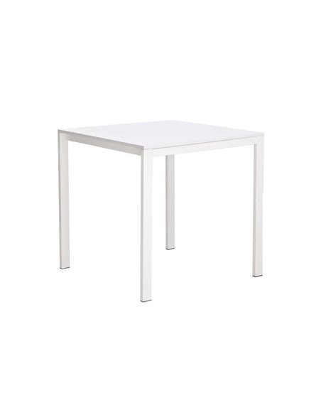 Τραπέζι μεταλλικό Nextdeco με επιφάνεια μοριοσανίδας λευκό Y75 x75 x 75εκ,
