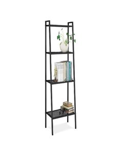 Ραφιέρα βιβλιοθήκη Nextdeco 4 επίπεδων μαύρη Υ147x35x35εκ