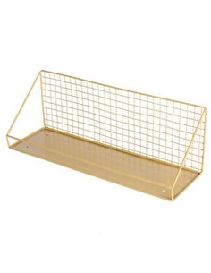 Ράφι επιτοίχιο μεταλλικό χρυσό 45x14xY16εκ.