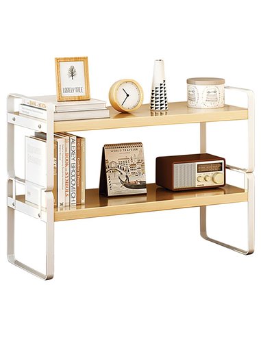 Ραφιέρα λευκή με 2 ξύλινα ράφια 40x20xΥ38εκ.