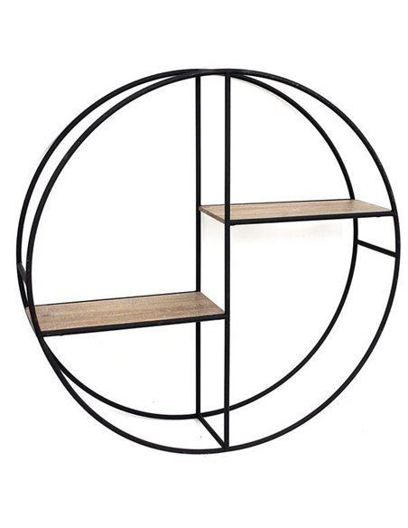 Ράφι καλάθι μεταλλικό Nextdeco μαύρο Ø37,5x14εκ.