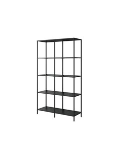 Ραφιέρα μεταλλική Nextdeco με 4 ράφια μαύρη Υ175x100x36εκ.