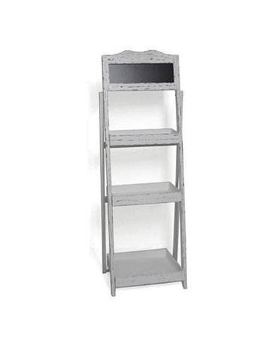 Ραφιέρα ξύλινη Nextdeco με 3 ραφάκια λευκή Y122x43x7εκ.