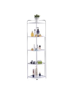 Ραφιέρα γωνιακή πτυσσόμενη Nextdeco με 5 ράφια λευκή Υ156x35x38εκ.