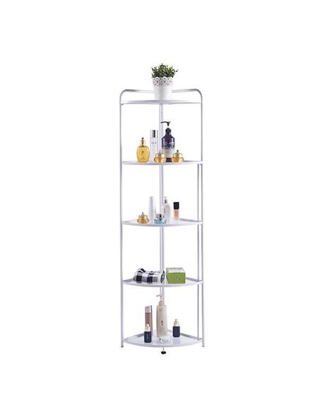 Ραφιέρα γωνιακή πτυσσόμενη Nextdeco με 5 ράφια λευκή Υ156x35x38εκ.