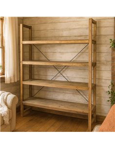 Ραφιέρα Nextdeco ανακυκλωμένο ξύλο teak - mahoni Υ200xM185xΠ39εκ