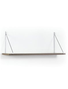 Ράφι τοίχου AGILAN μελαμίνης καρυδί χρωμίου 72x20xΥ27 εκ.