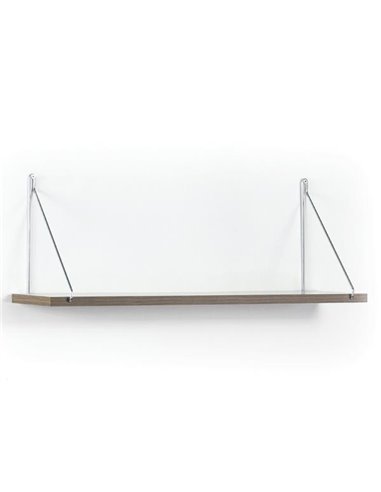 Ράφι τοίχου AGILAN μελαμίνης καρυδί χρωμίου 72x20xΥ27 εκ.