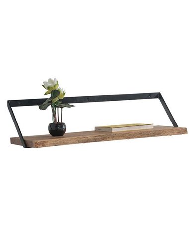 WALL-1 ράφι επιτοίχιο μεταλλικό με ξύλο ακακία Υ20x25x80εκ.