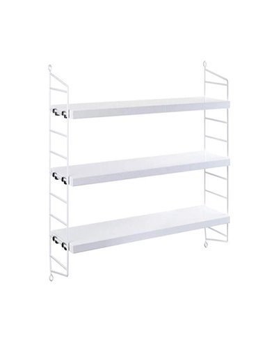 Ραφιέρα επιτοίχια μεταλλική Nextdeco 3 ραφιών λευκή Υ50x60x15εκ.