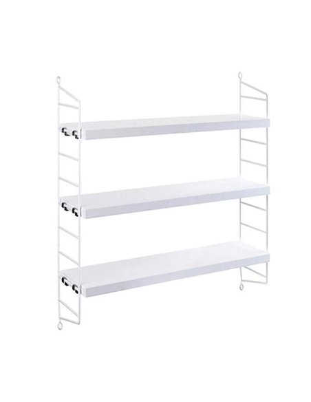 Ραφιέρα επιτοίχια μεταλλική Nextdeco 3 ραφιών λευκή Υ50x60x15εκ.