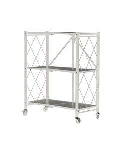 Ραφιέρα μεταλλική Nextdeco αναδιπλούμενη με ρόδες λευκή Υ87x72x36εκ.