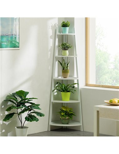 Ανθοστήλη 5 ραφιών Nextdeco μπαμπού λευκή Υ147x50x34εκ