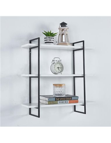 Ραφιέρα επιτοίχια Nextdeco με 3 θέσεις λευκή Υ60x18x60εκ.