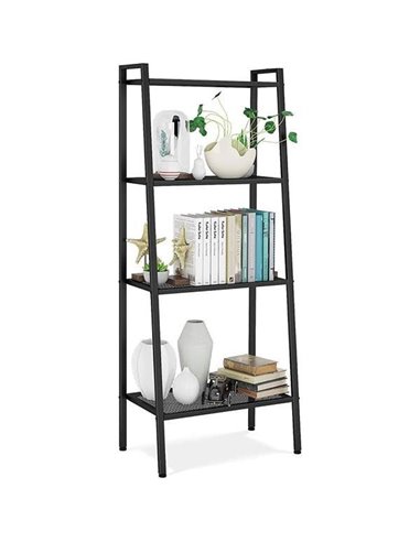 Ραφιέρα βιβλιοθήκη Nextdeco 4 επίπεδων μαύρη Υ147x60x35εκ.