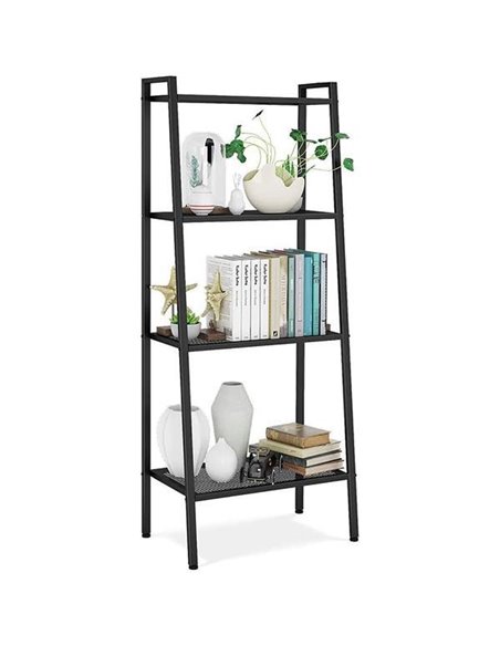 Ραφιέρα βιβλιοθήκη Nextdeco 4 επίπεδων μαύρη Υ147x60x35εκ.