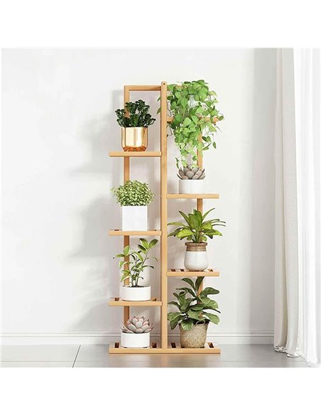 Ανθοστήλη Nextdeco 7 θέσεων μπαμπού Υ142x40x20εκ.