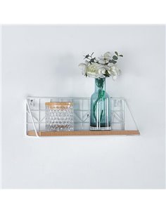 Ράφι επιτοίχιο μεταλλικό λευκό 40x12xY14εκ.