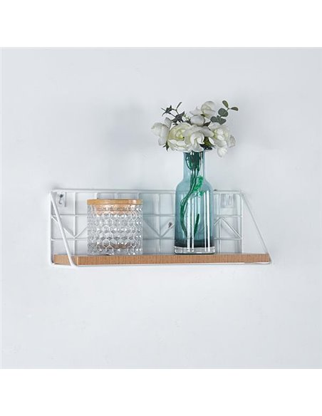 Ράφι επιτοίχιο μεταλλικό λευκό 40x12xY14εκ.