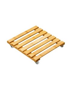 Βάση λουλουδιών τροχήλατη Nextdeco από bamboo 30x30εκ.