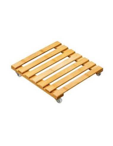 Βάση λουλουδιών τροχήλατη Nextdeco από bamboo 30x30εκ.