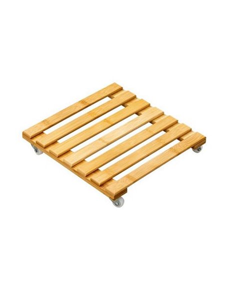 Βάση λουλουδιών τροχήλατη Nextdeco από bamboo 30x30εκ.