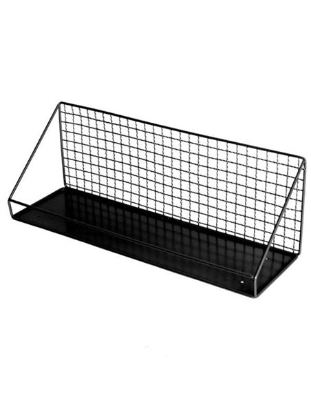 Ράφι επιτοίχιο μεταλλικό μαύρο 45x14xY16εκ.