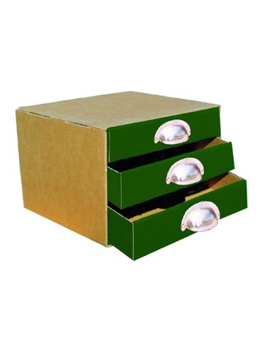 Next συρταριέρα 3 συρτάρια classic πράσινα Α5 Υ25x17x20εκ.