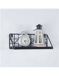 Ράφι επιτοίχιο μεταλλικό μαύρο 40x12xY14εκ.