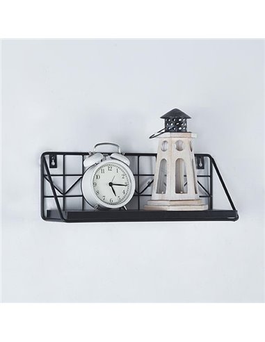 Ράφι επιτοίχιο μεταλλικό μαύρο 40x12xY14εκ.