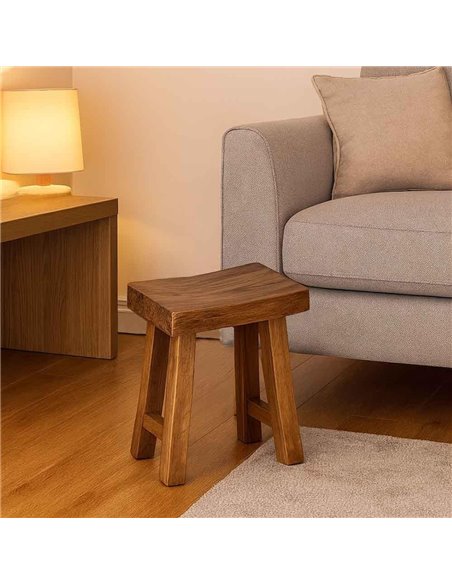 Σκαμπό Nextdeco Tribeca ανακυκλωμένο ξύλο mahoni Υ45x20x40εκ.