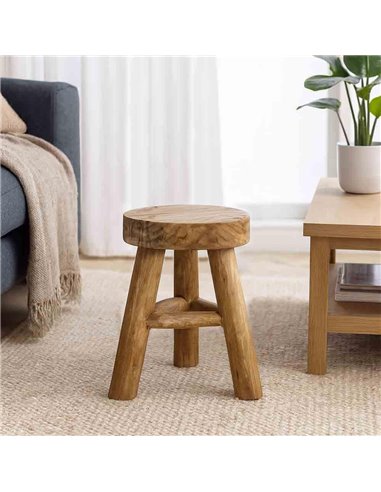 Σκαμπό στρογγυλο Nextdeco Tribeca ανακυκλωμένο ξύλο teak Υ40xØ27εκ.