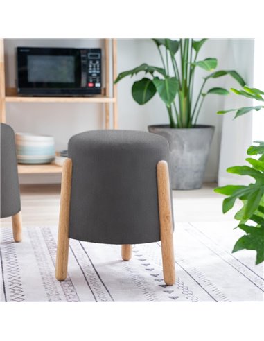 Σκαμπό Nextdeco Natural γκρι Υ46,5x38x37,5εκ.