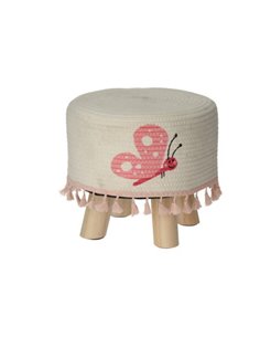 Σκαμπό παιδικό ξύλινο "Πεταλούδα" Ø28x25εκ.