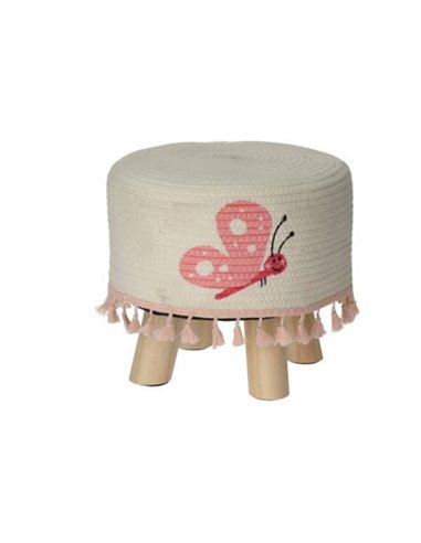 Σκαμπό παιδικό ξύλινο "Πεταλούδα" Ø28x25εκ.