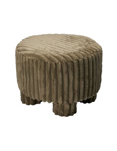 Σκαμπό κοτλέ λαδί 40x40x29εκ.