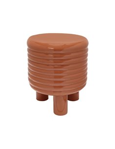 Σκαμπό μεταλλικό γυαλιστερό Nextdeco καφέ Y38x32x32εκ.