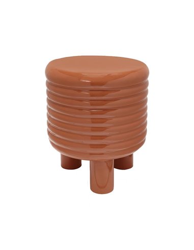 Σκαμπό μεταλλικό γυαλιστερό Nextdeco καφέ Y38x32x32εκ.