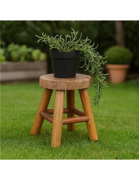 Σκαμπό Nextdeco από ανακυκλωμένο ξύλο mahoni Υ19xØ15εκ