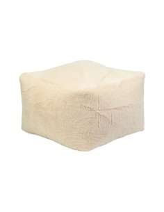 Πουφ γούνινη υφή εκρού Y30x40x40εκ.