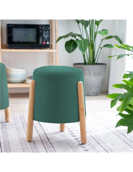 Σκαμπό Nextdeco Natural πράσινο Υ46,5x38x37,5εκ.